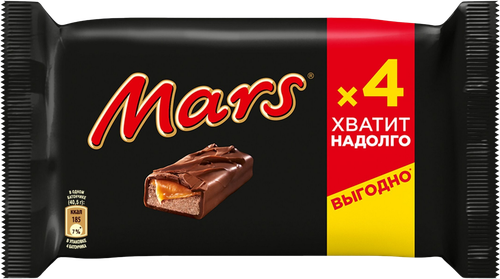 Батончик шоколадный MARS с нугой и карамелью, 4х40г, вид