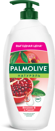 Гель-крем для душа PALMOLIVE Натурэль Витамин В и гранат с увлажняющим молочком, 750мл, картинка