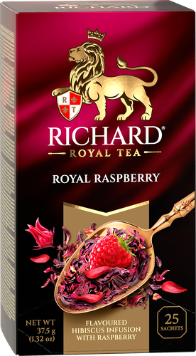 Чай фруктово-травяной RICHARD Royal Raspberry, 25пак, крупный план