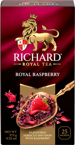 Чай фруктово-травяной RICHARD Royal Raspberry, 25пак, крупный план