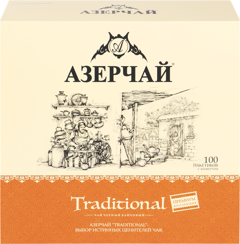 Чай черный АЗЕРЧАЙ Premium collection Traditional, 100пак, фото
