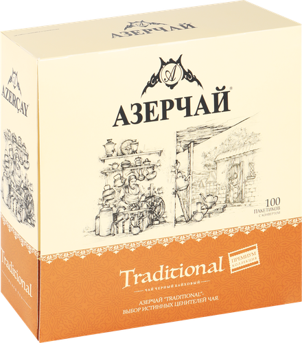 Чай черный АЗЕРЧАЙ Premium collection Traditional, 100пак, вид