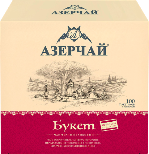 Чай черный АЗЕРЧАЙ Premium collection байховый букет, 100пак, вид