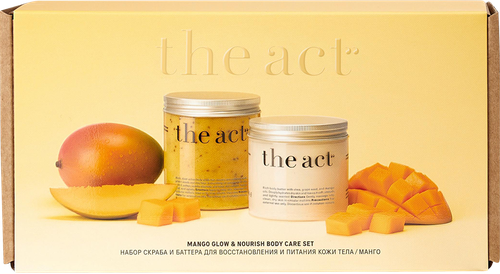 Набор подарочный THE ACT Скраб, 300г + Баттер для тела Манго, 180г, картинка