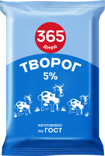 Творог 365 ДНЕЙ 5%, без змж, 180г, фотография