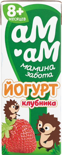 Йогурт питьевой АМ-АМ Клубника, с 8 месяцев 2,5%, без змж, 210г, вид