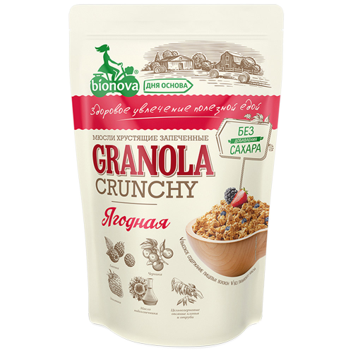 Мюсли BIONOVA Granola crunchy Ягодная, 400г, детальное фото