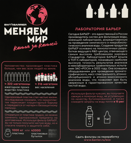 Кассета сменная БАРЬЕР Стандарт, удаление хлора Арт. К144С17, 4шт, детальное фото