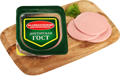 Колбаса вареная МК ВЕЛИКОЛУКСКИЙ Докторская ГОСТ, нарезка, 250г, изображение
