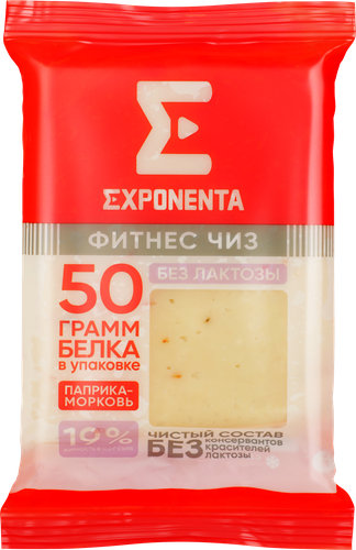 Сыр EXPONENTA Фитнес Чиз с паприкой и морковью 35%, без змж, 165г, картинка