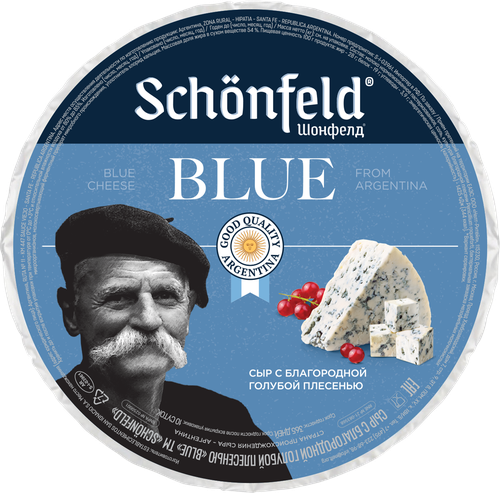 Сыр мягкий SCHONFELD Blue с голубой благородной плесенью 54%, без змж, 
весовой, детальное фото