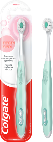 Зубная щетка COLGATE Cushion clean, мягкая, детальное фото