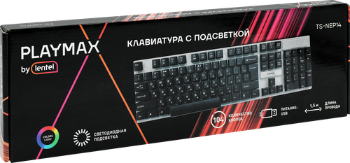 Клавиатура проводная LENTEL TS-NEP14 с подсветкой, изображение
