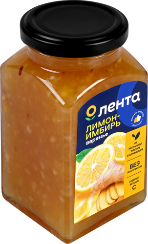 Варенье ЛЕНТА Лимонно-имбирное, 370г, изображение