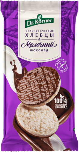 Хлебцы рисовые DR KORNER с молочным шоколадом, 67г, вид