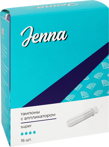 Тампоны JENNA Super с аппликатором, 16шт, картинка