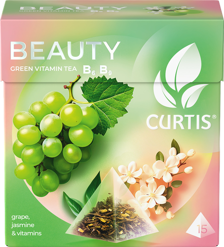Чай зеленый CURTIS Beauty ароматизированный, 15пир, фото