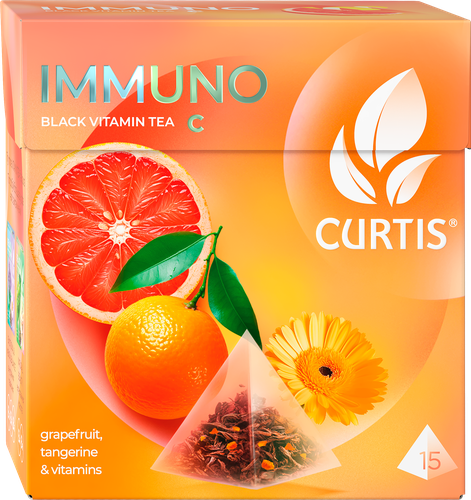 Чай черный CURTIS Immuno ароматизированный, 15пир, картинка
