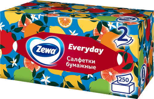 Салфетки бумажные ZEWA Everyday 2-слоя, в коробке, 250шт, вид