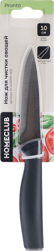 Нож для чистки овощей HOMECLUB Pronto 10,5см нержавеющая сталь, пластик Арт. KCA250101-A02, фотография