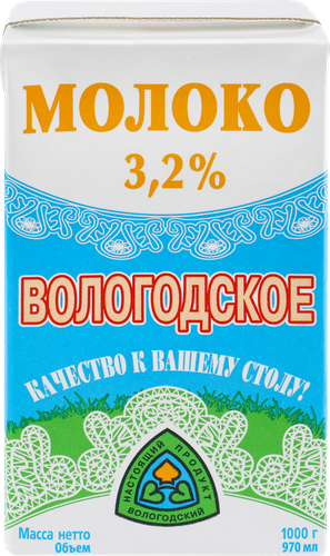 Молоко ультрапастеризованное СЕВЕРНОЕ МОЛОКО Вологодское 3,2%, без змж, 1000г, фото