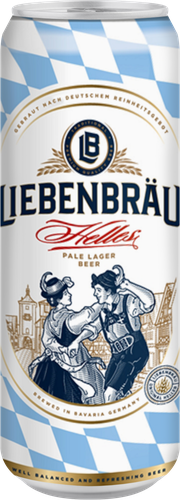 Пиво светлое LIEBENBRAU Helles фильтрованное пастеризованное, 5,1%, ж/б, 0.5л, фото