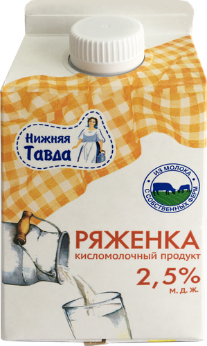 Ряженка НИЖНЯЯ ТАВДА 2,5%, без змж, 450г, изображение