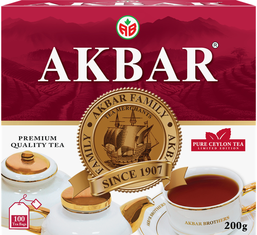 Чай черный AKBAR Limited Edition, 100пак, крупный план