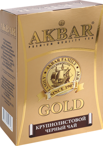 Чай черный AKBAR Голд байховый цейлонский, крупнолистовой, 250г, картинка
