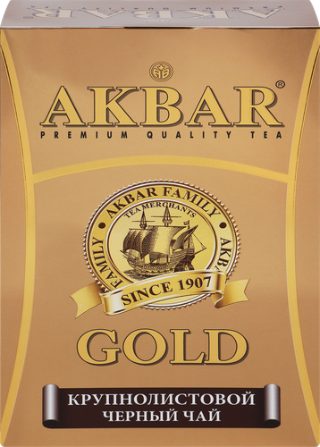 Чай черный AKBAR Голд байховый цейлонский, крупнолистовой, 250г, фотография