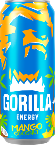 Напиток энергетический GORILLA Mango Coconut тонизирующий сильногазированный, 0.45л, вид