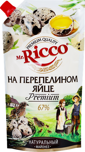 Майонез MR.RICCO на перепелином яйце 67%, 400мл, детальное фото