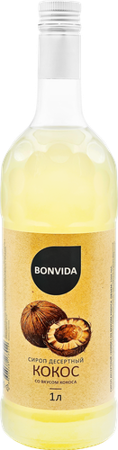 Сироп BONVIDA со вкусом кокоса, 1л, изображение