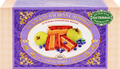 Пастила БЕЛЁВСКАЯ ПАСТИЛЬНАЯ МАНУФАКТУРА с черникой, 180г, крупный план