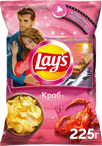 Чипсы картофельные LAY'S Краб, 225г, детальное фото