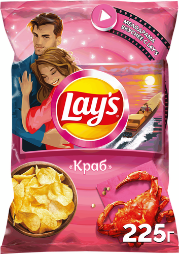 Чипсы картофельные LAY'S Краб, 225г, вид