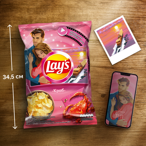 Чипсы картофельные LAY'S Краб, 225г, детальное фото