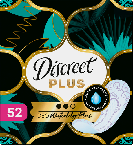 Прокладки ежедневные DISCREET ZonePlus Deo Waterlily Plus, 52шт, изображение