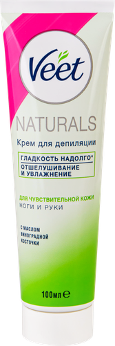 Крем для депиляции VEET Naturals с маслом виноградной косточки, для чувствительной кожи, 100г, изображение