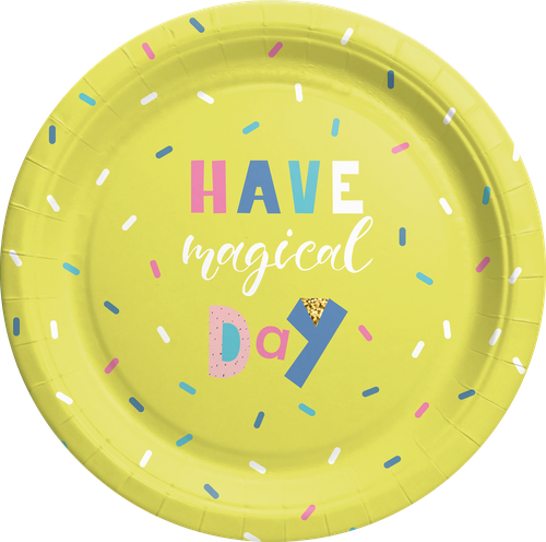 Тарелки одноразовые Happy Birthday d=23см бумажные, 6шт, вид