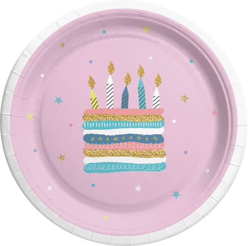 Тарелки одноразовые Happy Birthday d=23см бумажные, 6шт, фото