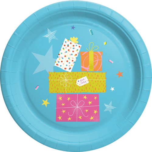 Тарелки одноразовые Happy Birthday d=23см бумажные, 6шт, изображение