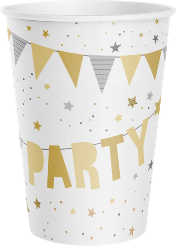 Стаканы одноразовые Party 250мл бумажные, с тиснением Арт. СТКМ, 6шт, картинка