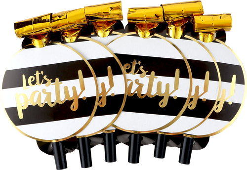 Дудка праздничная Party, с тиснением Арт. ДДМ, 6шт, фото