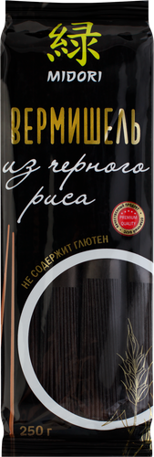 Вермишель из черного риса MIDORI, 250г, картинка