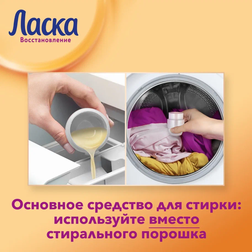 Средство для стирки ЛАСКА Уход и восстановление, 4л, детальное фото