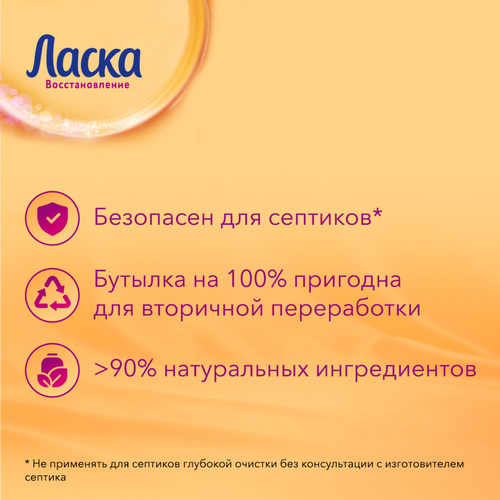 Средство для стирки ЛАСКА Уход и восстановление, 4л, изображение