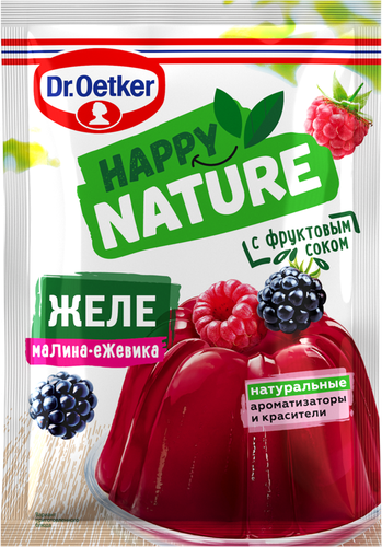 Желе DR.OETKER Happy Nature, со вкусом малины и ежевики, 41г, картинка