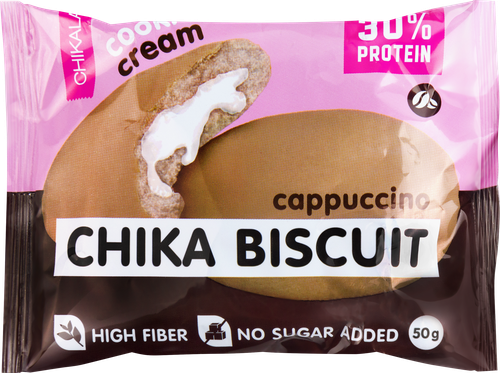 Печенье бисквитное протеиновое CHIKALAB Cappuccino, неглазированное, 50г, вид