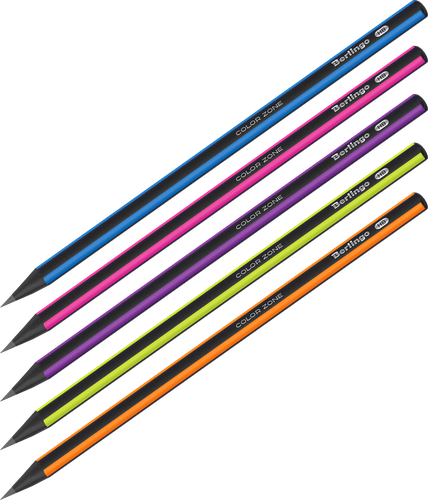 Карандаш чернографитный BERLINGO Color Zone HB трехгранный Арт. BP01305, изображение